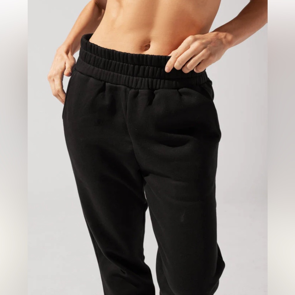 Popflex Cloud Rollover Sweatpant - Black - Picture 3 of 11